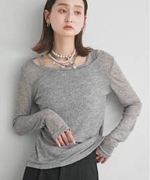 レイヤードデザイン シアーカットソー