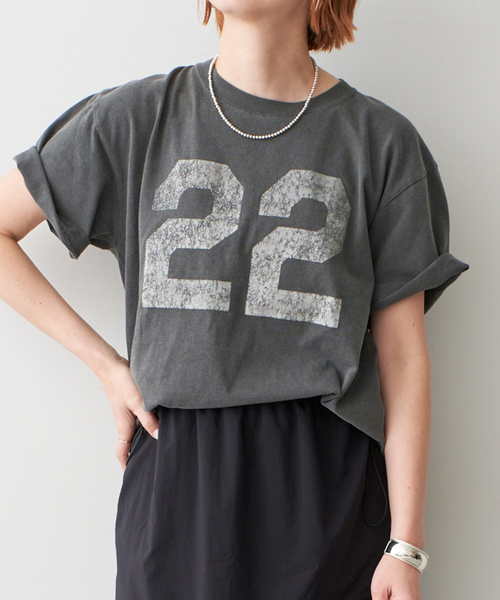 AUTHEN（オーセン）の「《追加》AUTHEN / オーセン NUMBERING FLOCKY T-SHIRT（Tシャツ/カットソー・レディース・グレー/イエロー・SMALL）」の8枚目の写真