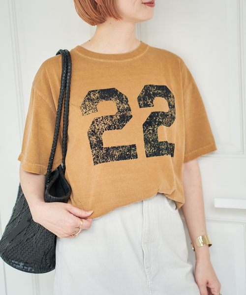 AUTHEN（オーセン）の「《追加》AUTHEN / オーセン NUMBERING FLOCKY T-SHIRT（Tシャツ/カットソー・レディース・グレー/イエロー・SMALL）」の5枚目の写真