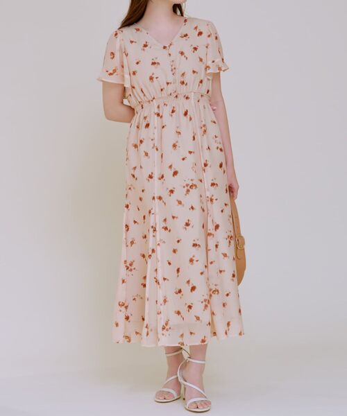 COHINA(コヒナ)の「シャドーフラワーマチフレアワンピース 【低身長・小柄女性】(ワンピース・レディース・ブラック/ピンク/グリーン・REGULAR/SHORT)」の3枚目の写真