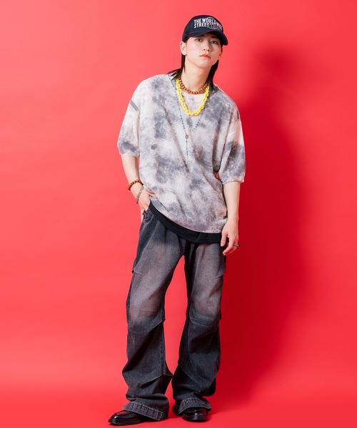 a.p.o.v.(エーピーオービー)の「a.p.o.v. ダートスプレープリントオーバーサイズニットTシャツ(Tシャツ/カットソー・メンズ・ブラック/ピンク/グリーン/ブルー・ONESIZE)」の10枚目の写真