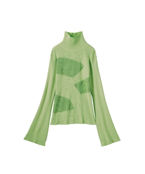 Knuth Marf(クヌースマーフ)の「wide sleeve high neck knit(ニット/セーター・レディース・ライム/アイボリー・FREE)」の8枚目の写真