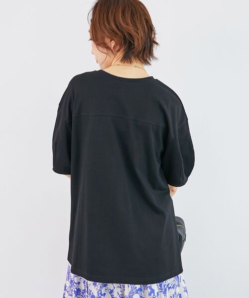 le.coeur blanc（ルクールブラン）の「《手洗い可能》フロントツイストTシャツ（Tシャツ/カットソー・レディース・オフホワイト/ライトグリーン/ブラック・38）」の11枚目の写真