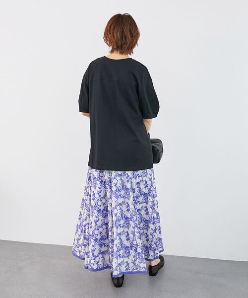 le.coeur blanc（ルクールブラン）の「《手洗い可能》フロントツイストTシャツ（Tシャツ/カットソー・レディース・オフホワイト/ライトグリーン/ブラック・38）」の14枚目の写真