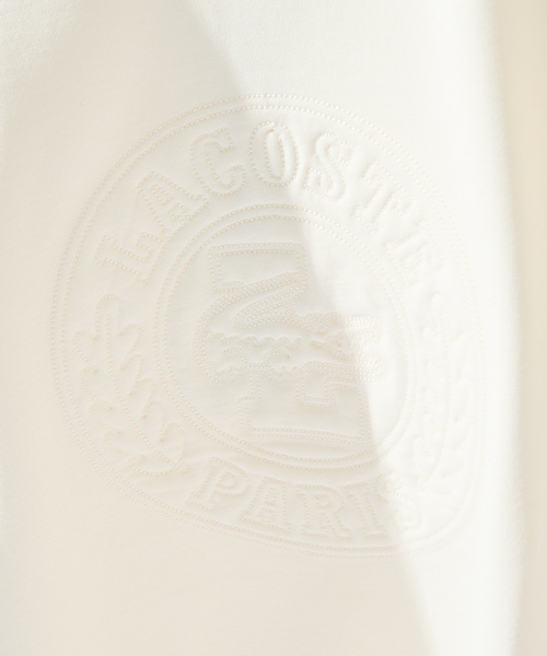 LACOSTE(ラコステ)の「【LACOSTE / ラコステ】トーン・オン・トーンステッチ半袖スウェット / 半袖Tシャツ(Tシャツ/カットソー・メンズ・オフホワイト/ブラック/サックスブルー・M/L)」の6枚目の写真