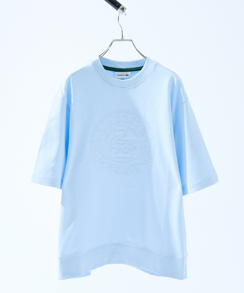 LACOSTE(ラコステ)の「【LACOSTE / ラコステ】トーン・オン・トーンステッチ半袖スウェット / 半袖Tシャツ(Tシャツ/カットソー・メンズ・オフホワイト/ブラック/サックスブルー・M/L)」の15枚目の写真