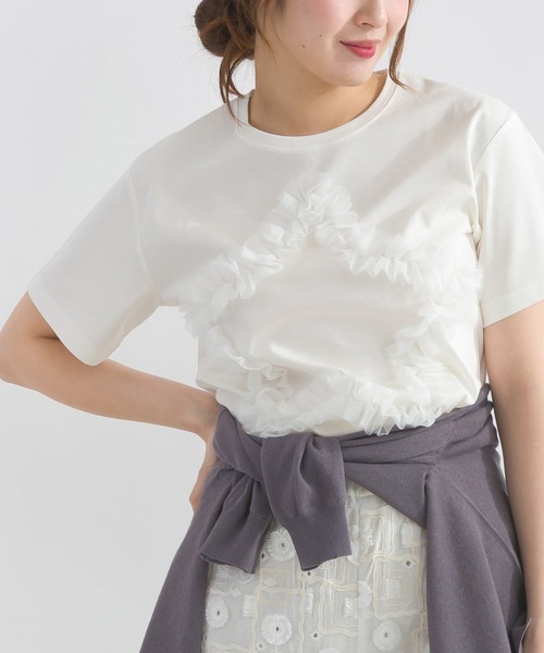 PICCIN PERLA（ピッチンペルラ）の「スターチュールカットソー（Tシャツ/カットソー・レディース・ブラック/オフホワイト・M）」の2枚目の写真