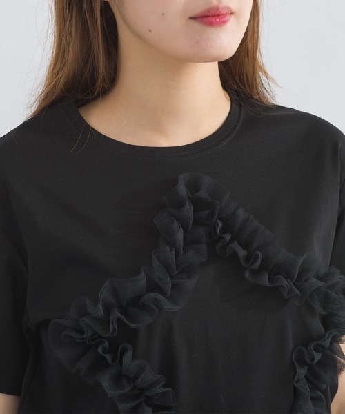 PICCIN PERLA（ピッチンペルラ）の「スターチュールカットソー（Tシャツ/カットソー・レディース・ブラック/オフホワイト・M）」の11枚目の写真