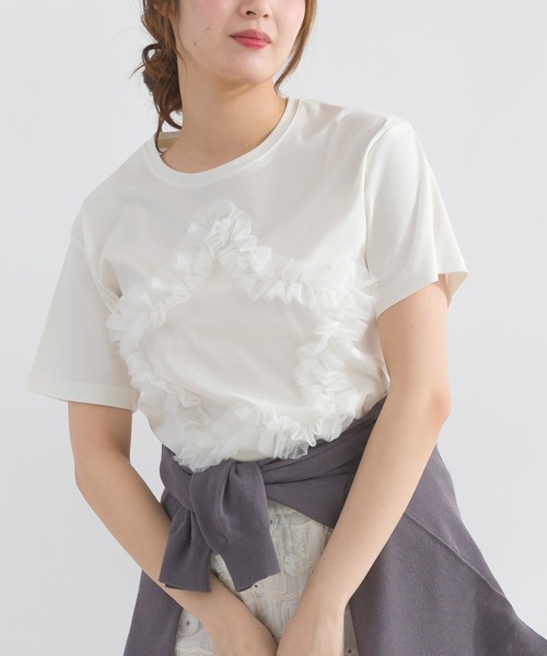 PICCIN PERLA（ピッチンペルラ）の「スターチュールカットソー（Tシャツ/カットソー・レディース・ブラック/オフホワイト・M）」の16枚目の写真