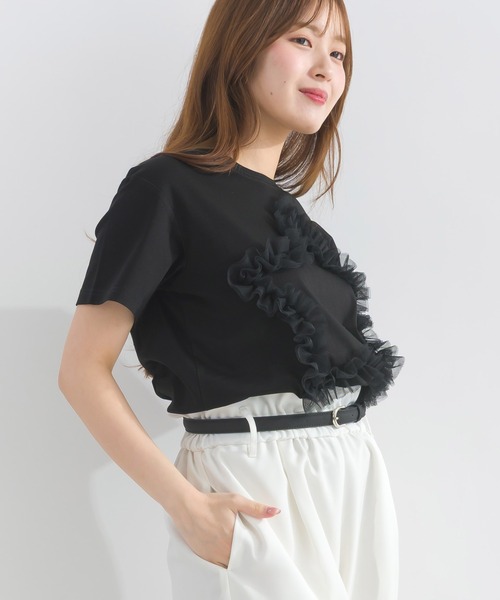 PICCIN PERLA（ピッチンペルラ）の「スターチュールカットソー（Tシャツ/カットソー・レディース・ブラック/オフホワイト・M）」の6枚目の写真