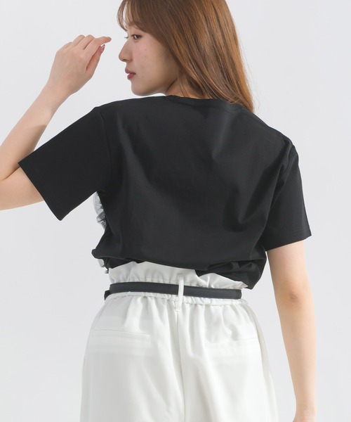 PICCIN PERLA（ピッチンペルラ）の「スターチュールカットソー（Tシャツ/カットソー・レディース・ブラック/オフホワイト・M）」の7枚目の写真