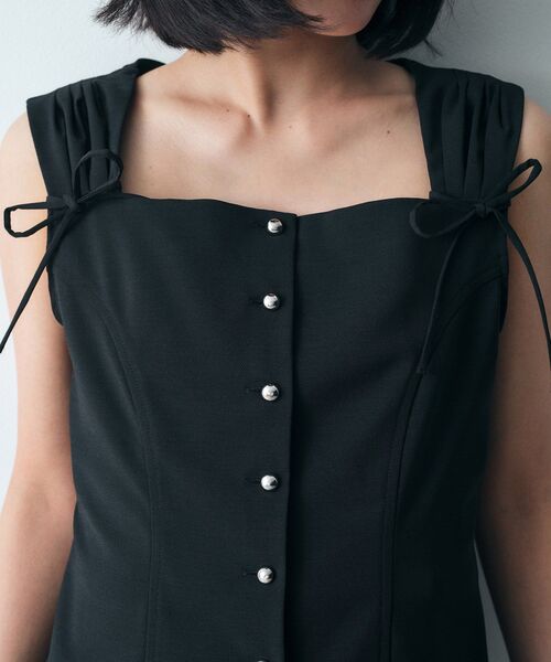 CODE A（コードエー）の「◆french twill long vest（ベスト・レディース・ライトグレー系9/ブラック・00）」の10枚目の写真