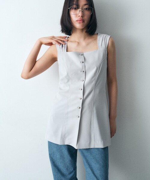 セール】french twill long vest（ベスト）｜CODE A（コードエー
