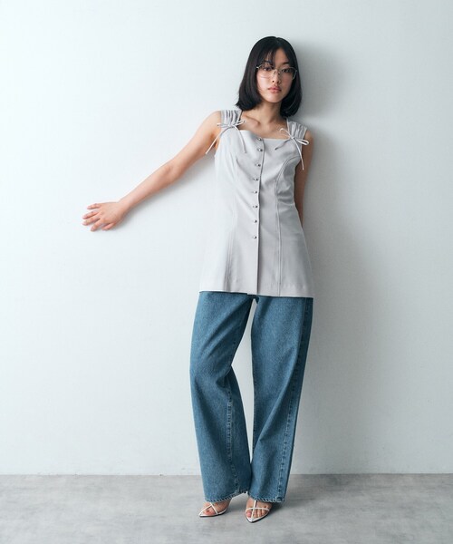 セール】french twill long vest（ベスト）｜CODE A（コードエー
