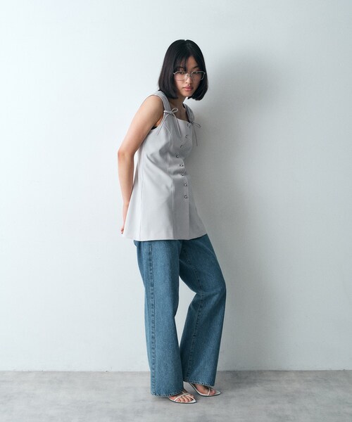 CODE A（コードエー）の「◆french twill long vest（ベスト・レディース・ライトグレー系9/ブラック・00）」の15枚目の写真