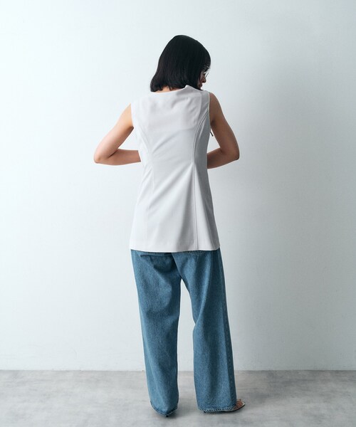 CODE A（コードエー）の「◆french twill long vest（ベスト・レディース・ライトグレー系9/ブラック・00）」の16枚目の写真