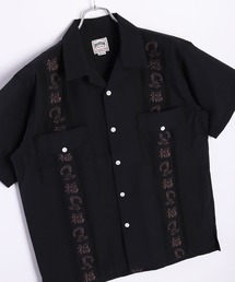 HOUSTON 半袖 キューバシャツ 福 × 龍