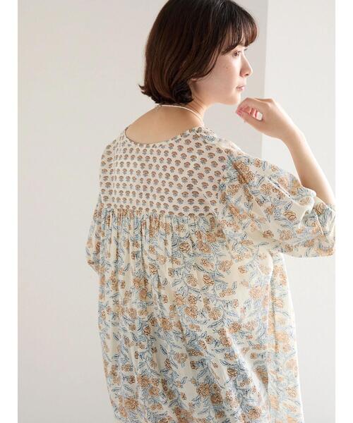 サマンサモスモスブルー　花柄　ワンピース　インド サマンサモスモス ブルー Samansa Mos2 blue 【Made in India