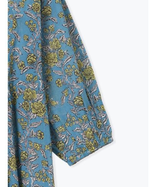 Samansa Mos2 blue（サマンサモスモスブルー）の「【Made in India】花柄ワンピース（ワンピース・レディース・チャコールグレー/ブルー/キナリ・F）」の16枚目の写真