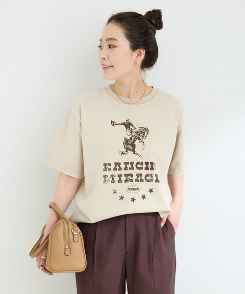 Nikben（ニックベン）の「NIKBEN / ニックベン 別注 カウボーイTEE（Tシャツ/カットソー・レディース・ベージュ/グリーン/ブルー・FREE）」の7枚目の写真