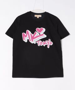☆MICHAEL KORS☆ ラインストーン MK サークル ロゴ Tシャツ 公式アウトレット】ラインストーン MK サークル ロゴ Tシャツ