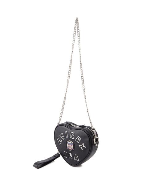 AVIREX(アヴィレックス)の「《直営店限定》VARSITY HEART CHAIN BAG/バーシティーハートチェーンバッグ(トートバッグ・レディース・ブラック・F)」の7枚目の写真
