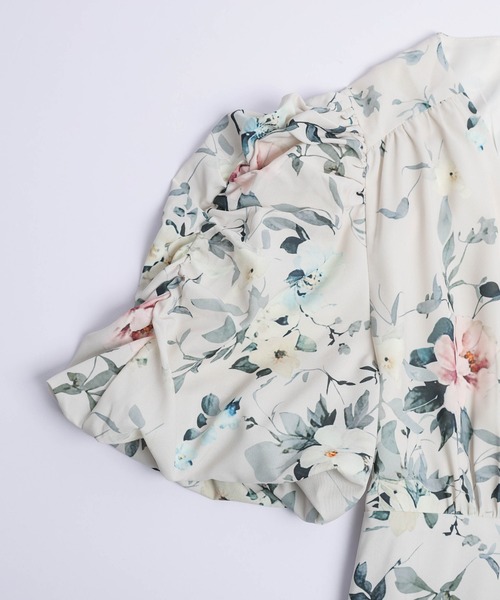 AMELY（エミリー）の「フラワープリント カシュクールワンピース（ワンピース・レディース・ブラック/オフホワイト・フリー）」の22枚目の写真