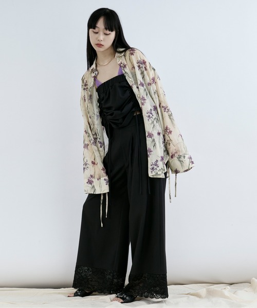 セール】drawstring skirt set レースドッキングパンツ