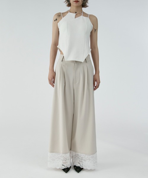 セール】drawstring skirt set レースドッキングパンツ