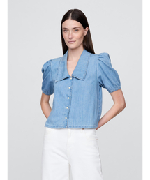 GAP（ギャップ）の「デニム パフスリーブ カラーシャツ（シャツ/ブラウス）」