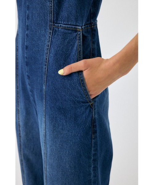 moussy ダークブルー デニムオールインワン MOUSSY | BACK SLIT DENIM オールインワン (オールインワン