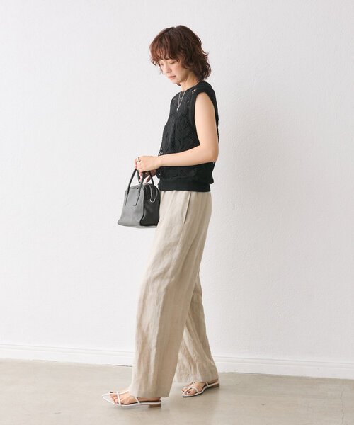 RIVE DROITE（リヴドロワ）の「【着映え◎】コード刺繍プルオーバー（ニット/セーター・レディース・ブラック/ベージュ・FREE）」の5枚目の写真