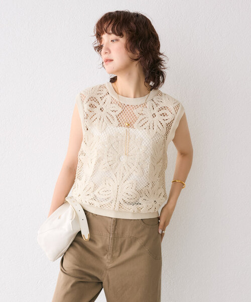 RIVE DROITE（リヴドロワ）の「【着映え◎】コード刺繍プルオーバー（ニット/セーター・レディース・ブラック/ベージュ・FREE）」の17枚目の写真