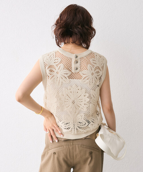 RIVE DROITE（リヴドロワ）の「【着映え◎】コード刺繍プルオーバー（ニット/セーター・レディース・ブラック/ベージュ・FREE）」の18枚目の写真