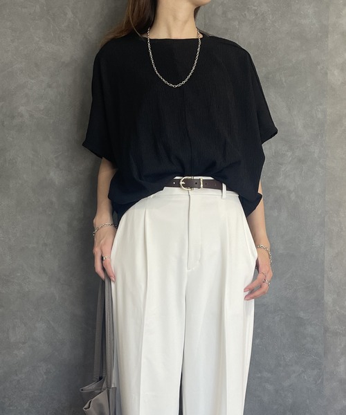 ikka(イッカ)の「【プチプラ1990円(税抜)】ジャガードドルマン裾タックプルオーバー(Tシャツ/カットソー・レディース・ライトベージュ/オレンジ/モカ/ブラック・S/M/L)」の12枚目の写真