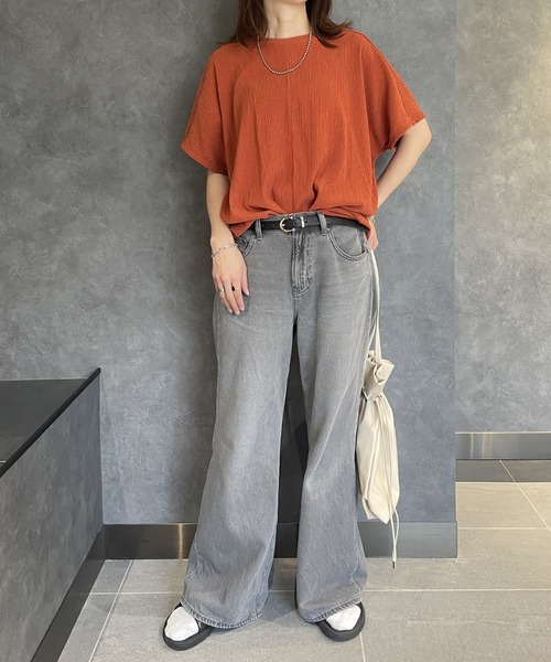 ikka(イッカ)の「【プチプラ1990円(税抜)】ジャガードドルマン裾タックプルオーバー(Tシャツ/カットソー・レディース・ライトベージュ/オレンジ/モカ/ブラック・S/M/L)」の5枚目の写真