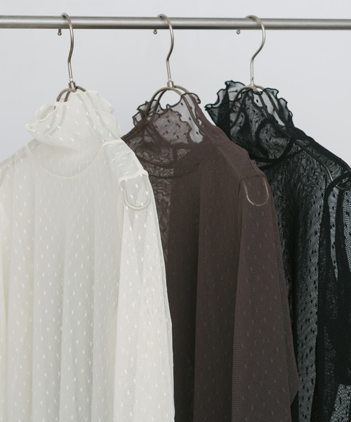 Spick & Span(スピックアンドスパン)の「《追加》ドットチュールハイネックプルオーバー(Tシャツ/カットソー・レディース・ホワイト系その他/ブラウン/ブラック・FREE)」の22枚目の写真