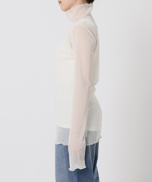 Spick & Span(スピックアンドスパン)の「《追加》ドットチュールハイネックプルオーバー(Tシャツ/カットソー・レディース・ホワイト系その他/ブラウン/ブラック・FREE)」の8枚目の写真