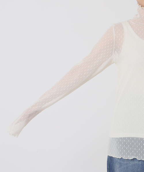 Spick & Span(スピックアンドスパン)の「《追加》ドットチュールハイネックプルオーバー(Tシャツ/カットソー・レディース・ホワイト系その他/ブラウン/ブラック・FREE)」の12枚目の写真