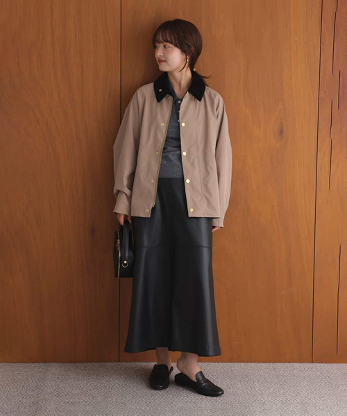 SLOBE IENA（スローブイエナ）の「フェイクレザーフレアスカート（スカート・レディース・ブラウン/ブラック・36/38）」の18枚目の写真