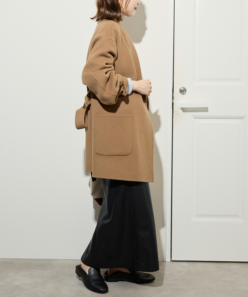 SLOBE IENA（スローブイエナ）の「フェイクレザーフレアスカート（スカート・レディース・ブラウン/ブラック・36/38）」の11枚目の写真