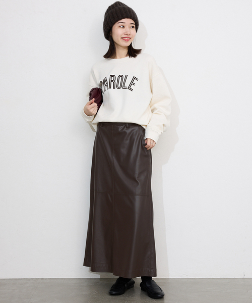 スローブイエナ フェイクレザーフレアスカート フェイクレザーフレアスカート（その他スカート）｜SLOBE IENA