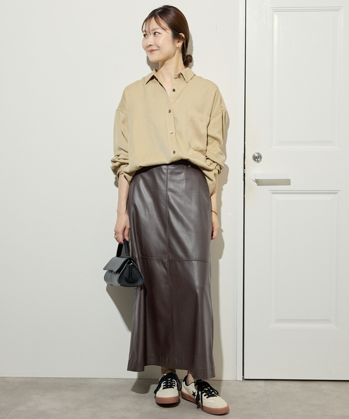 セール】フェイクレザーフレアスカート（スカート）｜SLOBE IENA