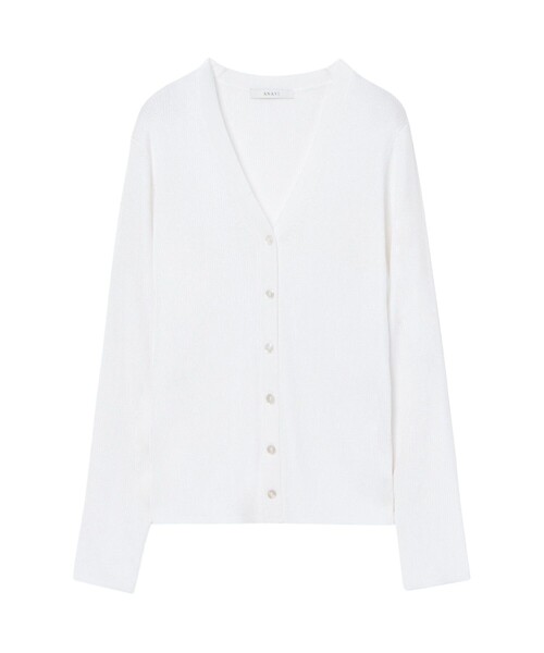 ANAYI（アナイ）の「アセテートポリエステルＶカーディガン（カーディガン/ボレロ・レディース・ピンクベージュ/ラベンダー/ブラウン/ブラック/オフホワイト・38/36）」の2枚目の写真