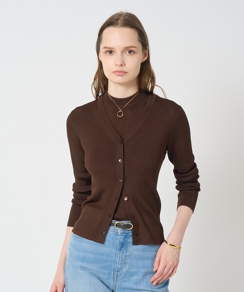 ANAYI（アナイ）の「アセテートポリエステルＶカーディガン（カーディガン/ボレロ・レディース・ピンクベージュ/ラベンダー/ブラウン/ブラック/オフホワイト・38/36）」の16枚目の写真