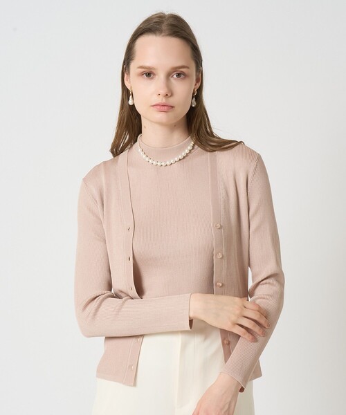 ANAYI（アナイ）の「アセテートポリエステルＶカーディガン（カーディガン/ボレロ・レディース・ピンクベージュ/ラベンダー/ブラウン/ブラック/オフホワイト・38/36）」の19枚目の写真