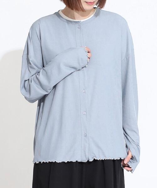 one'sterrace（ワンズテラス）の「◆冷感&UV リブメローカーディガン（カーディガン/ボレロ・レディース・ブラック系8/ブルー系その他7/ライトグレー系8・02）」の3枚目の写真