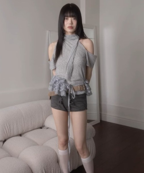 トップス kumi SLY | PUFF SLEEVE GATHER CUT トップス (Tシャツ・カットソー