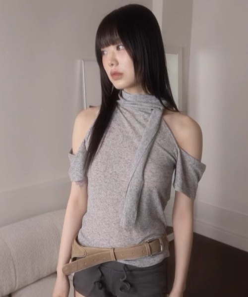 トップス kumi SLY | PUFF SLEEVE GATHER CUT トップス (Tシャツ・カットソー