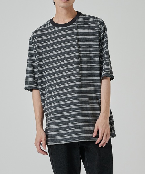 markaware(マーカウェア)の「【MARKAWARE/marka】BORDER TEE(Tシャツ/カットソー・メンズ・ブラウン/ブルー・2/1)」の4枚目の写真